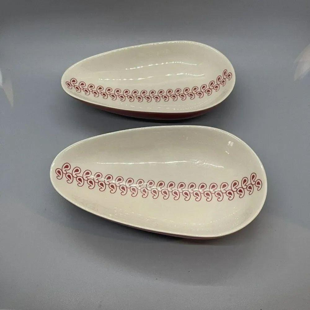 Set of‎ 2 IKEA Of Sweden Burnt Orange Egg Shaped Bowls Dishes 18431